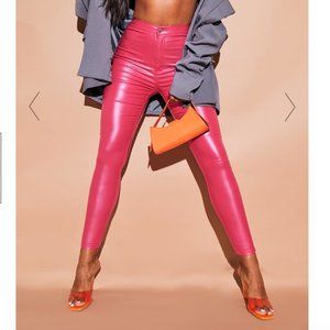 Pretty Little Thing Hot Pink Disco Leather Pants